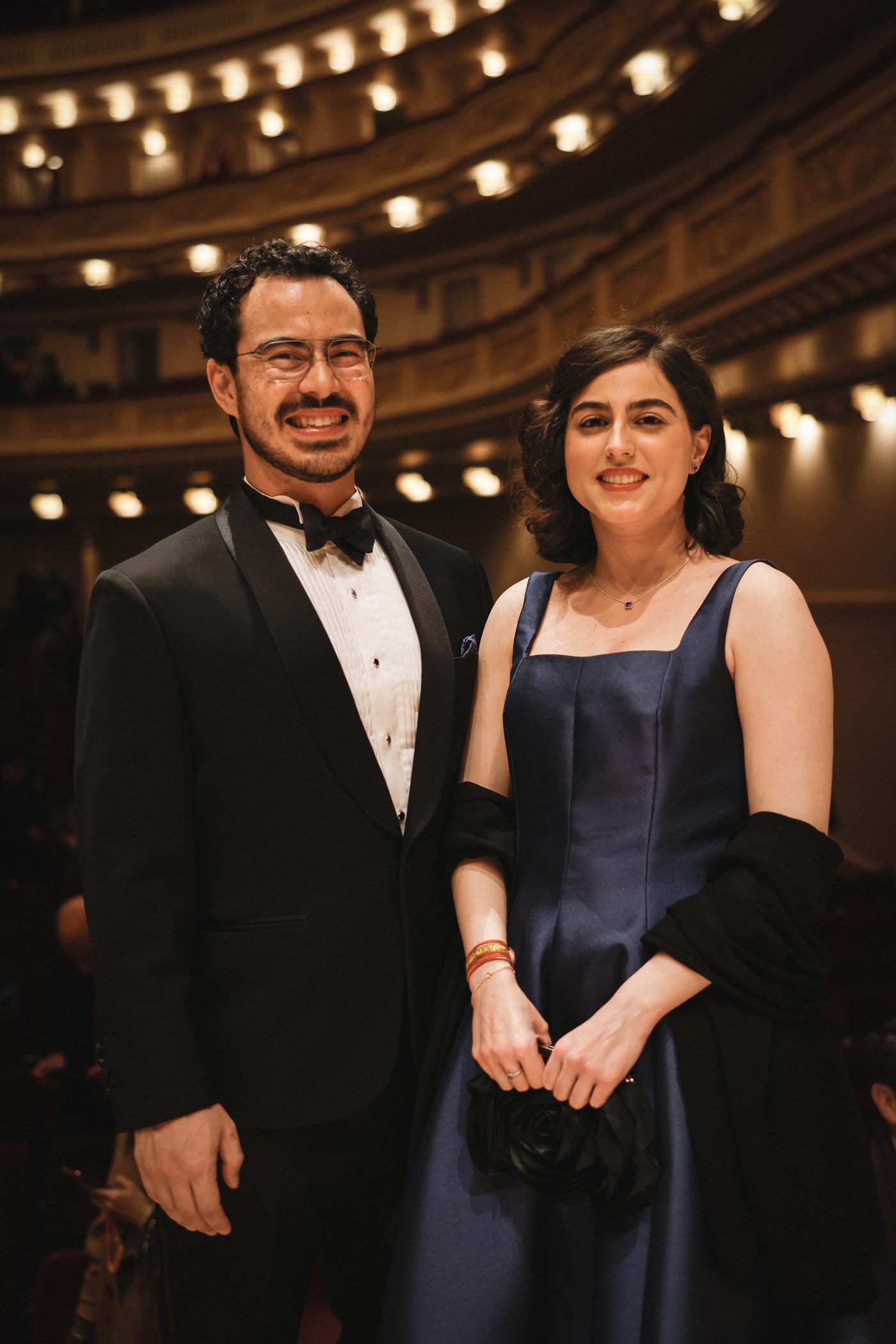 Alicia Rando and Thomas Burrill in the auditorium of Carnegie Hall